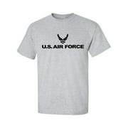 Big and Tall Air Force Short Sleeve Military Style Physical Training Tee in gray